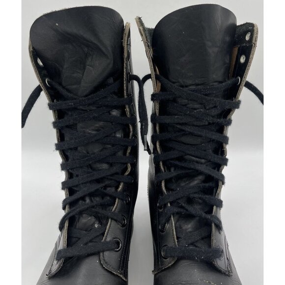 Vtg BFG BF Goodrich Military Combat Capped Toe Black Leather Jump Boot Size 10 main image 7